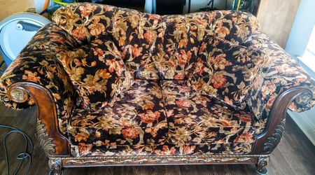 Ornate Couch And Sofa Set Velvet Flowers