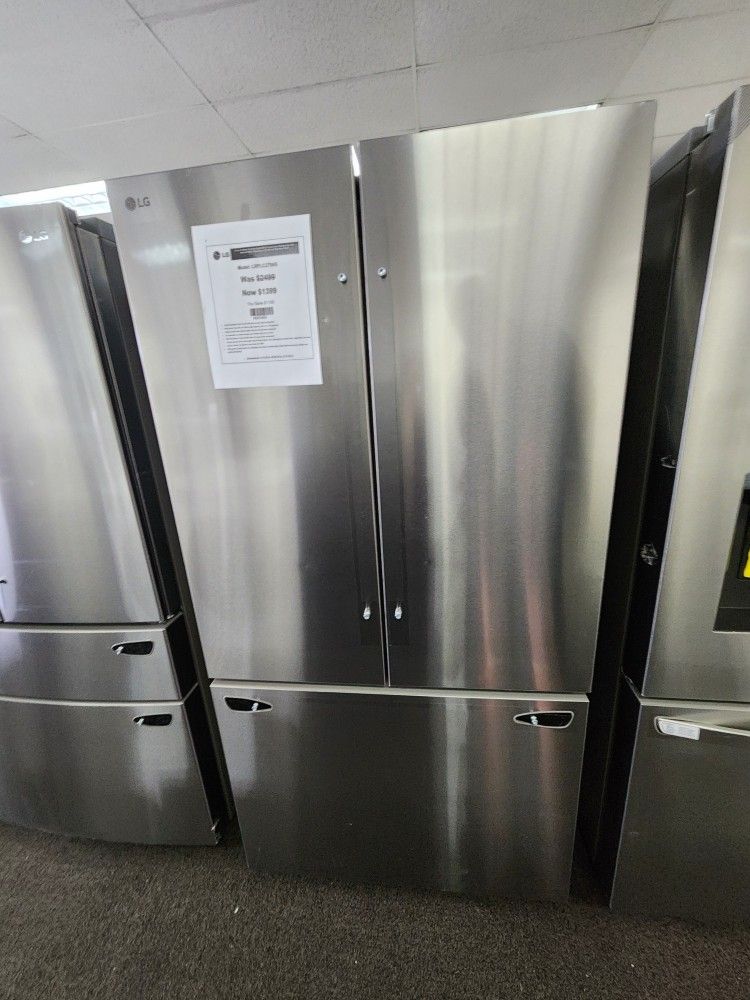 LG 27CF COUNTERDEPTH REFRIGERATOR 1399! 0 DOWN 0% FINANCING! 1YR WARRANTY! 48HR DELIVERY!