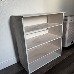 Pine Wood White Washed Bookshelf  