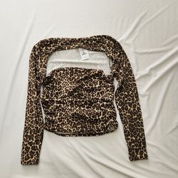 Large cotton on leopard print top