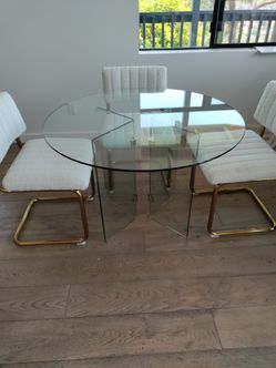 Glass Dining Table With Glass Base 