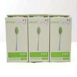 3pk (6 Count Total ) Ordo Kids Rechargeable Brush Heads  Each New - Cam