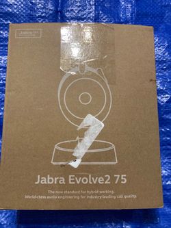 Jabra Evolve2 75 PC Wireless Headset with Charging Stand and 8-Mic Technology - Dual Foam Stereo Headphones with Advanced Active Noise Cancelling, USB