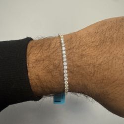 3mm Moissanite Tennis Bracelet – Gold Over Sterling Silver – 7”