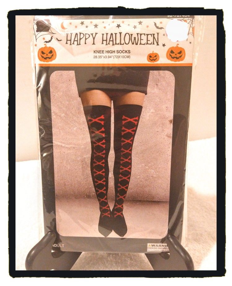 ☠️ X - BONE ☠️ Thigh Highs (Knee High Socks) - 28.25" Tall (OSFM) *NIP*