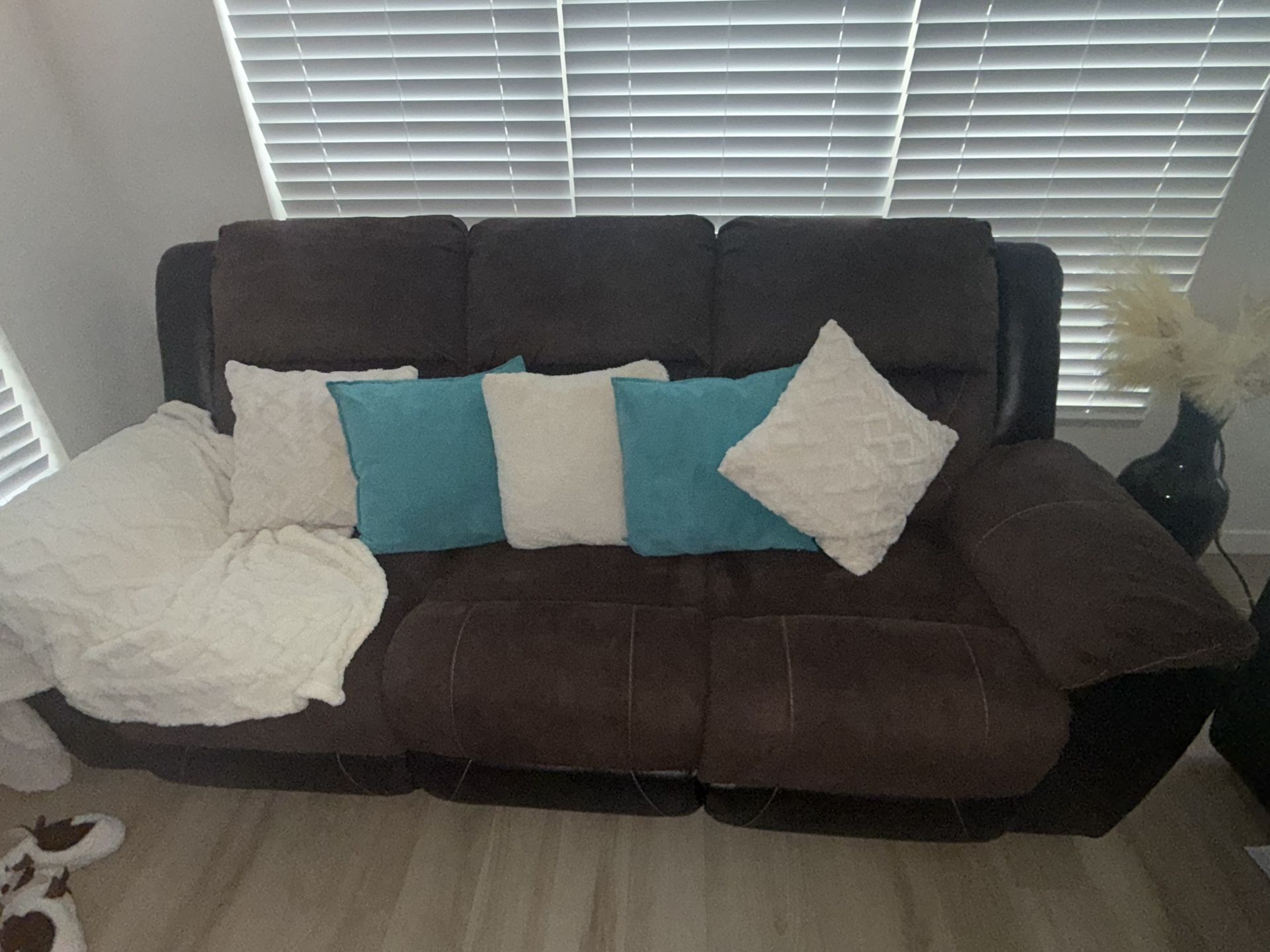 Ashley Signature Earhart Reclining Sofa & Loveseat Set – Console + Cup Holders – $1000 OBO