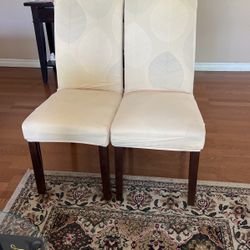4 Beige Upholstered Dining Chairs