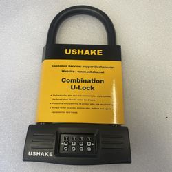 USHAKE Bicycles U Lock, Heavy Duty Bike Lock Scooter Motorcycles Combination Lock Combo Gate Lock for Anti Theft