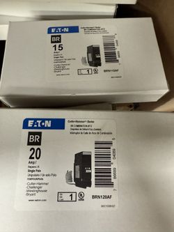 Eaton Arc Fault Combination Breakers 15/20amp  (Squre D & Siemens Also Available)