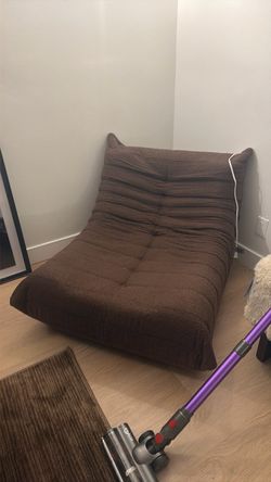 Brown bean bag L shape