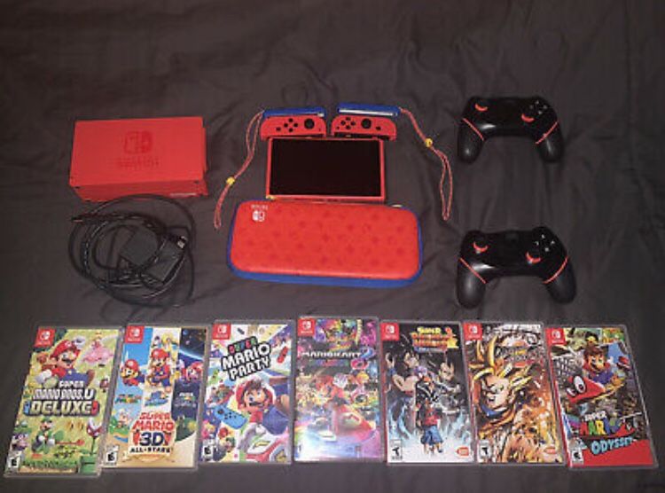 LIMITED EDITION* Red Super Mario Nintendo switch bundle