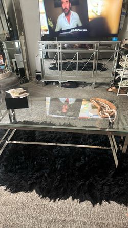 Glass and Chrome Coffee Table