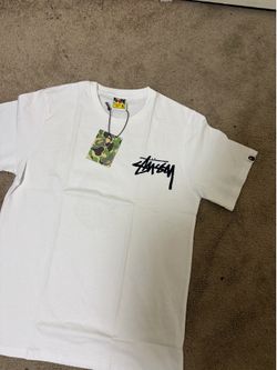 Bape X stussy white T shirt Size XL