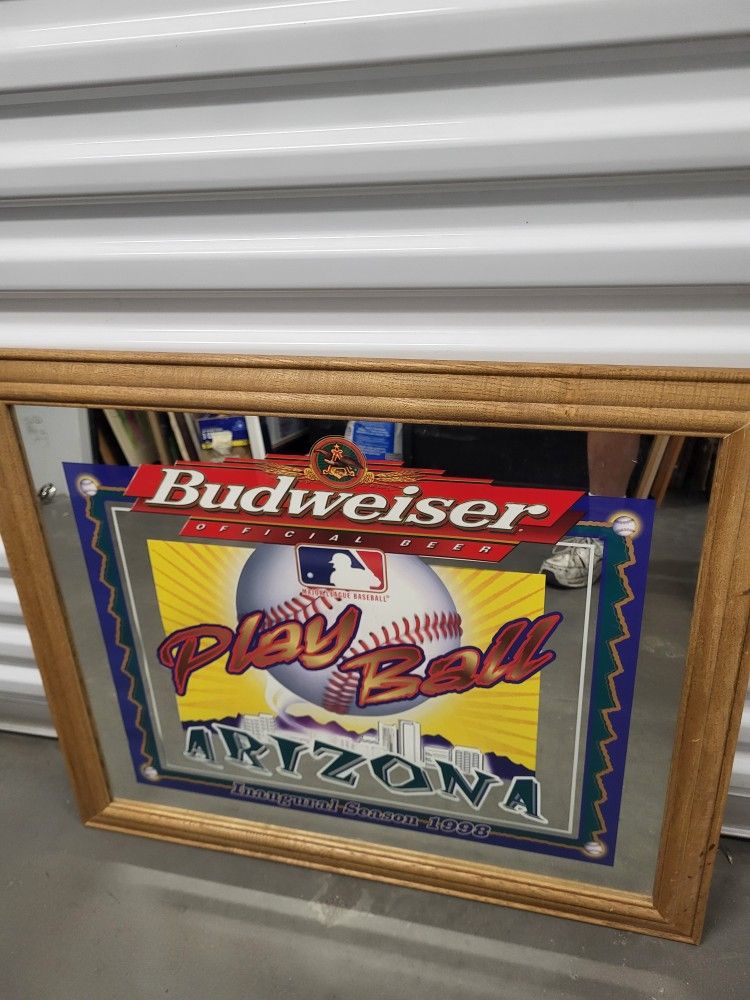 Budwieser Arizona Baseball Vintage Bar Mirror