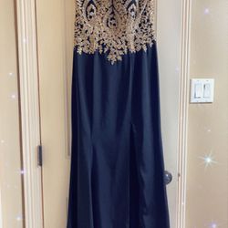 Black and Gold Evening Gown 