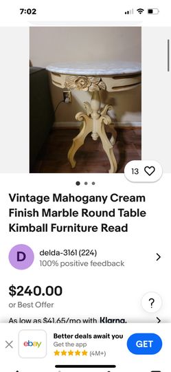 Beautiful Italian marble top mahogany wood furniture