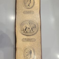 Vintage wall decoration engravings on wood.