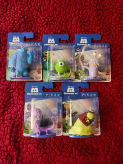 Monsters Inc Disney Pixar Set of 5 Mattel Micro Toys Mini Figures