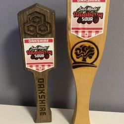 Oakshire Brewing (Lot Of 2) Wooden Beer Tap Handles Man Cave Bar Decor Eugene OR