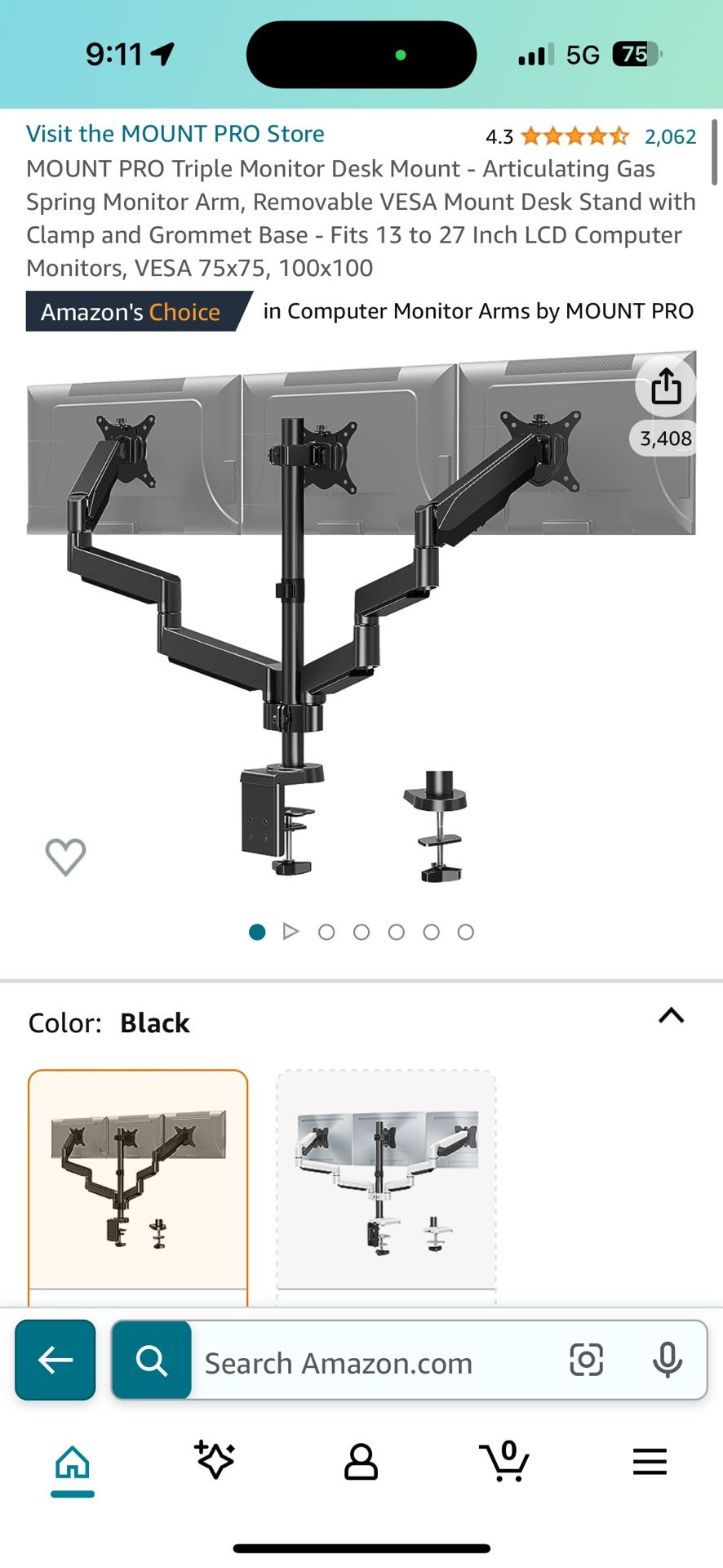 Mount Pro Triple Monitor Desk Mount Brand New In Box