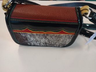Vintage Camelos Jerico Leather & Fur Crossbody Bag