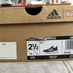 Rare Marvel Spider-Man Adidas Kid Shoes 2 1/2