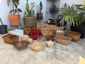 Boho Woven Wicker Baskets (priced individually)