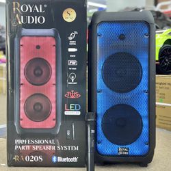 Professional 2x8” Party Speaker System w/ Wireless Mic