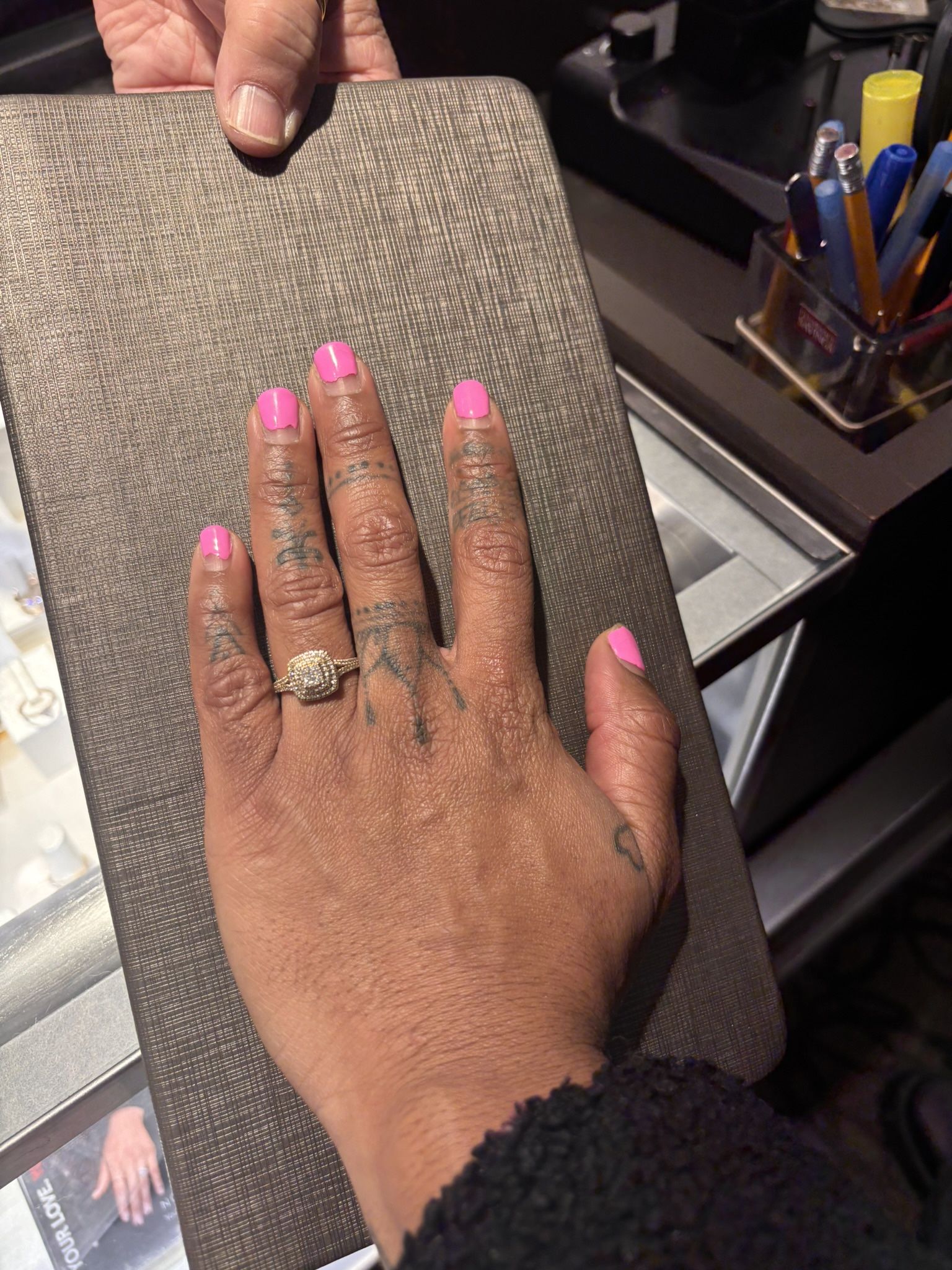 24k Ring With Diamonds Engraved