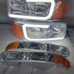 99-06 Gmc Sierra Yukon LED DRL Headlights Luces Micas Calaveras Faros Faroles Focos 