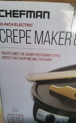 12 Inch Electric Crepe Maker Nonstick Crepe Pan Griddle with Adjustable Temperature Control LED Indicator Lights