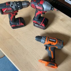 Milwaukee Drills/ Ridgid 