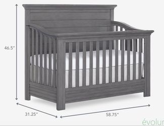 Évolur Convertible Baby Crib Rustic  Gray Wood