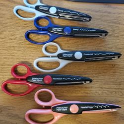 SET OF 5 SCRAPBOOKING SCISSORS 