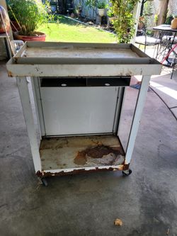 Metal cart with wheels