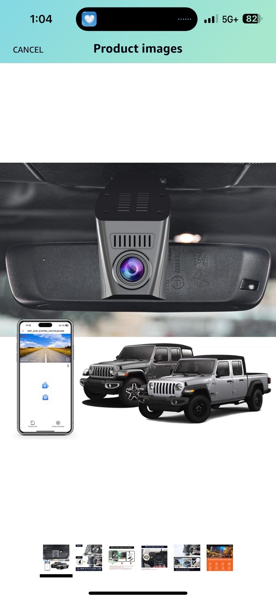 Mangoal 4K UHD Dash Cam for Jeep Wrangler JL & Gladiator JT 2018-2024, Easy Install, WiFi