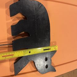 16” Wooden Black Cat With Clear Marble Eyes 