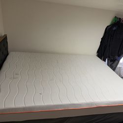 Queen bed frame and mattress