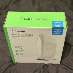 Wi-Fi 6 Belkin High Speed 3.2 Gbps Router AX3200 New/Open Box