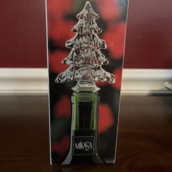 Vintage Mikasa Crystal Holiday Time Wine/bottle Stopper 