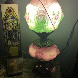 Antique Lion Rose Lamp  OBO