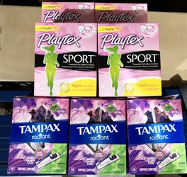 Playtax regular 18 tampon or Tampax super 16 tampon