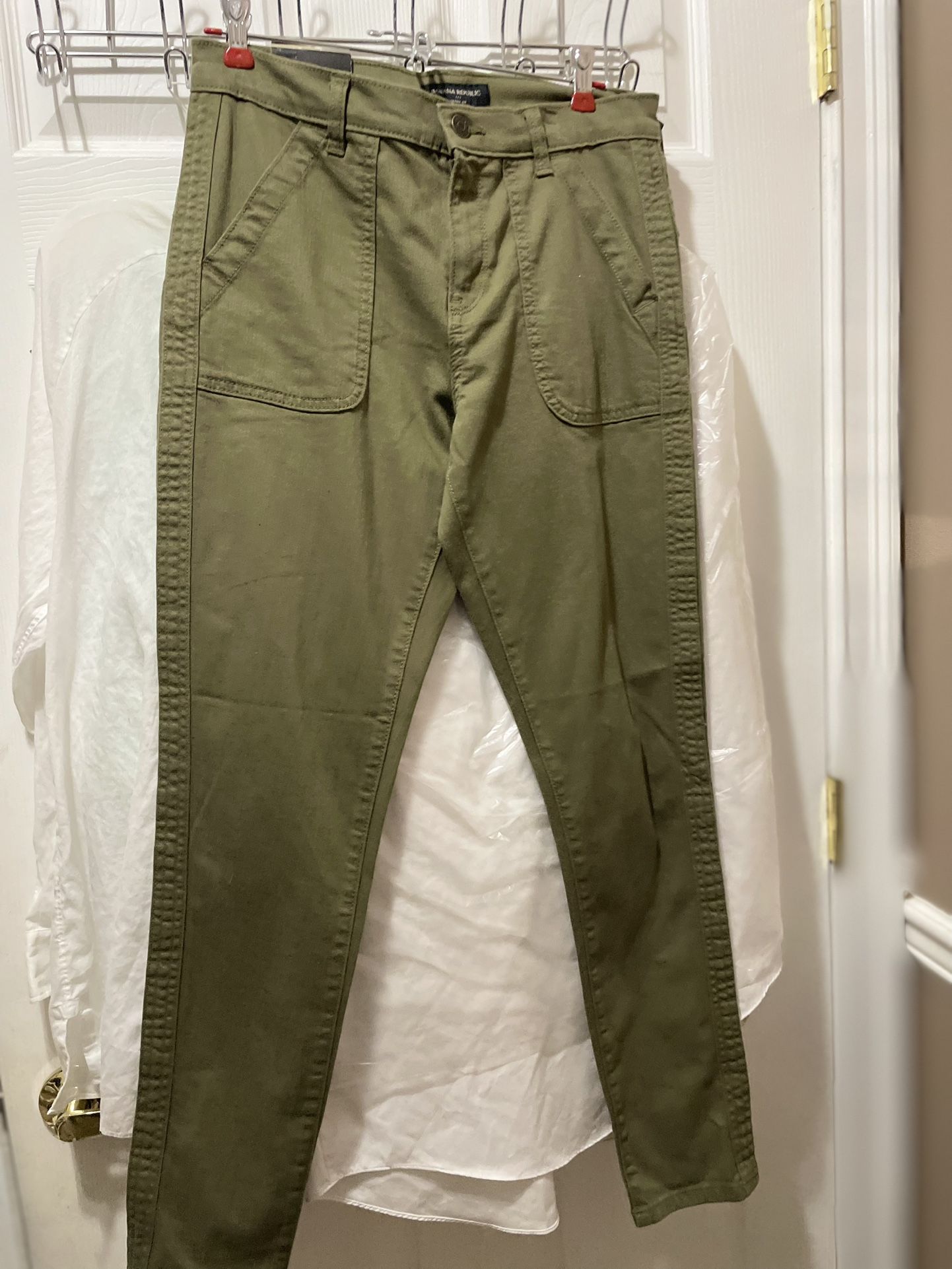Skinny Fit Banana Republic 6/28 Pants Army Green