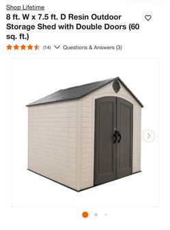 8x7.5 Lifetime resin shed