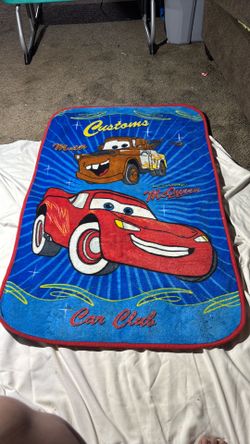 Rare Disney CARS Baby Infant Toddler Blanket Y2K Lightning McQueen Mater