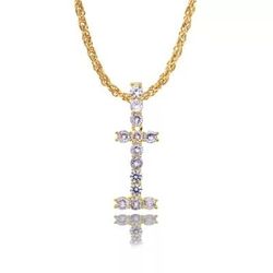 18K Gold Pl Stainless Steel Letter CZ