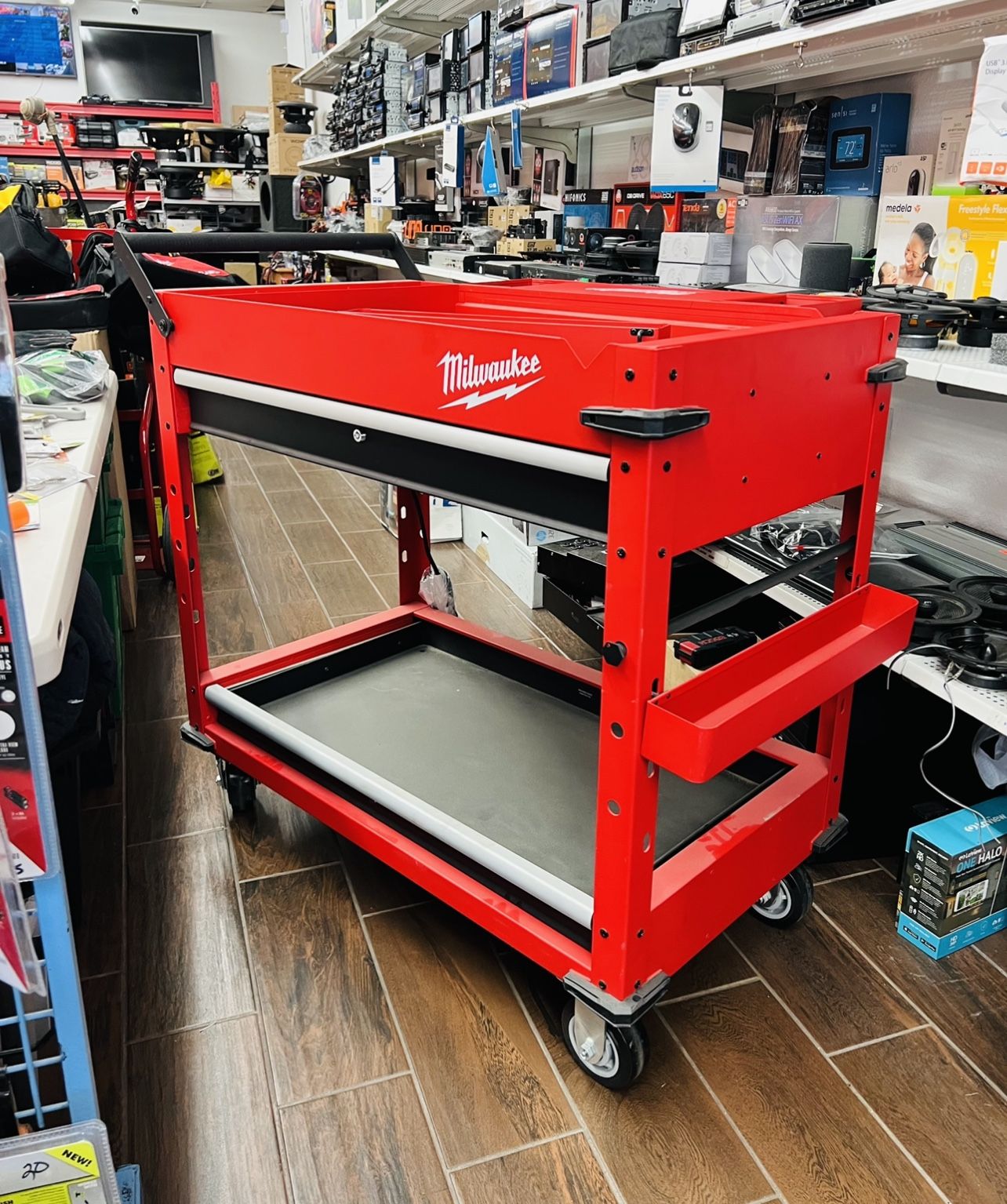 Milwaukee 40 in. 2-Drawer Steel Work Cart 48-22-8590