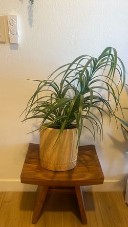 Faux wood, ceramic vase