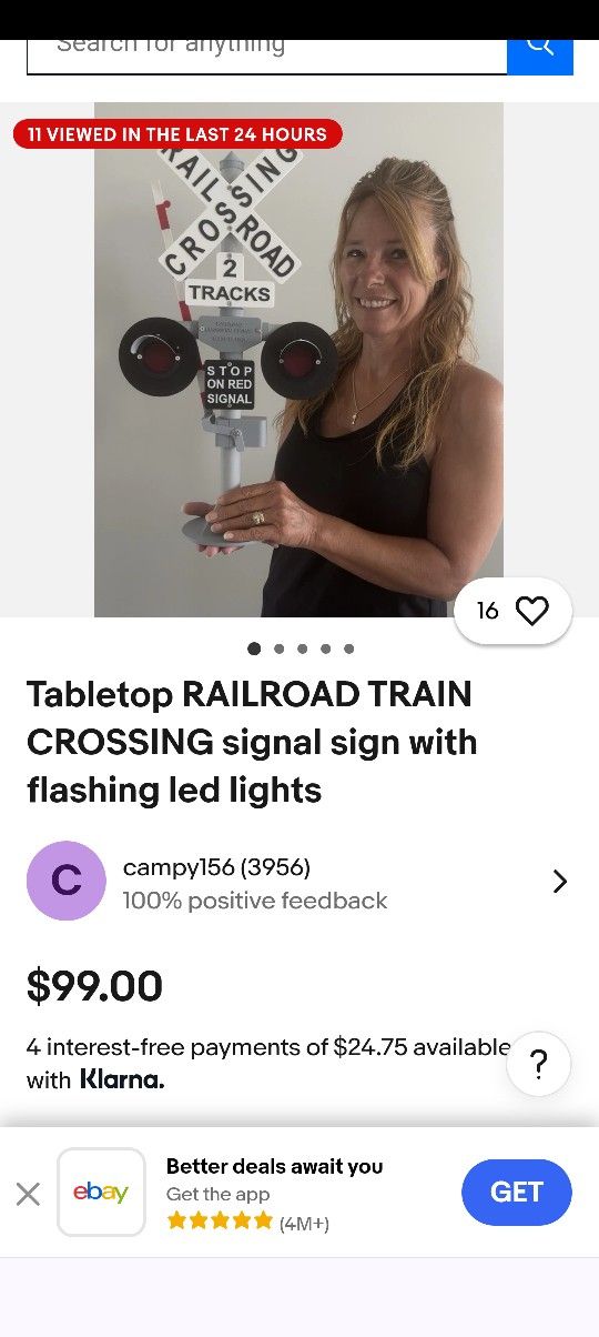Tabletop Railroad Train Crossing Sign