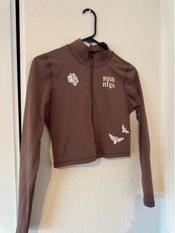 Darc Sport Wolves Club Cropped Zip-Up Jacket - Brown / Size  M
